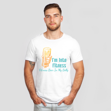 fitness beer in my belly white shirt